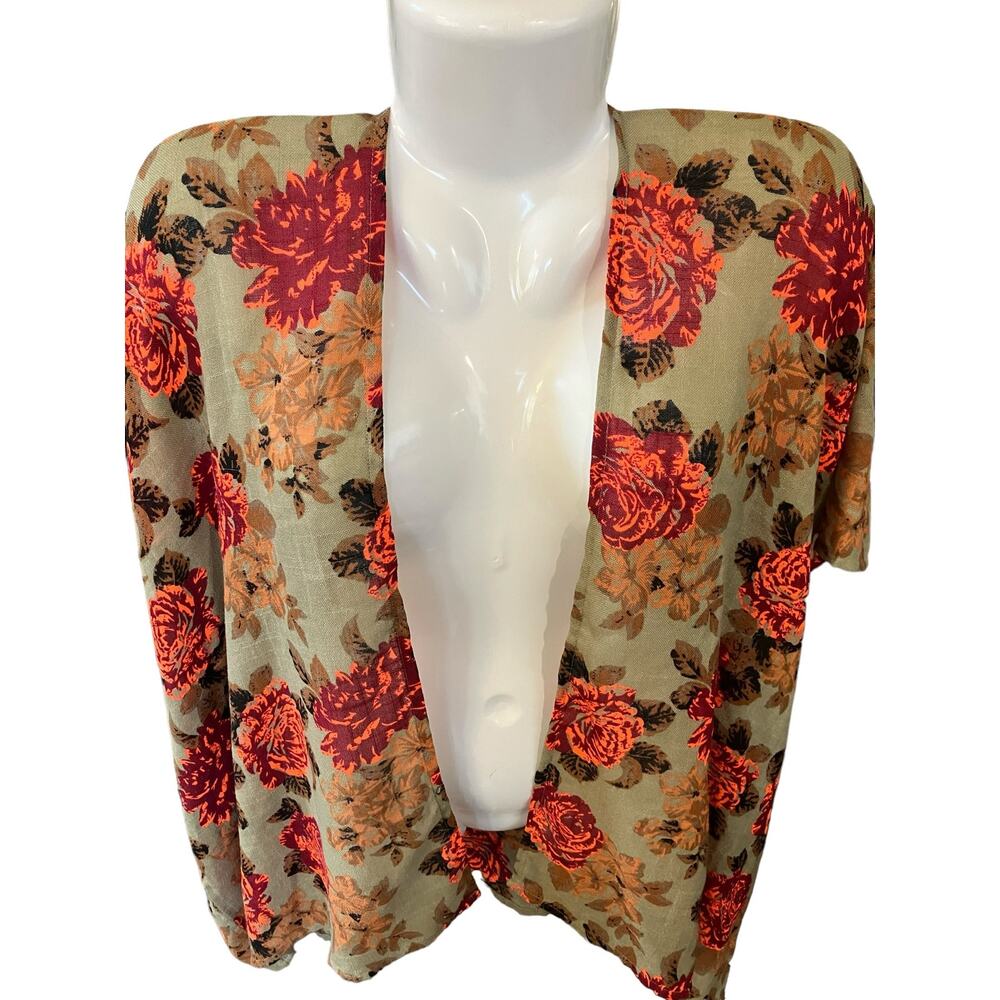 Gold Coast Women's Multicolor Floral Lightweight Open Front Kimono | Size OSFM - Picture 5 of 10